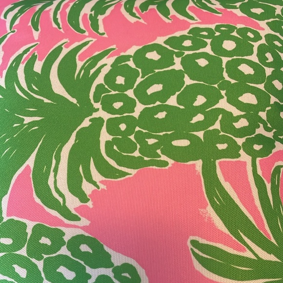 LILY PULITZER REVERSIBLE CUSHION OUTDOOR SQUARE PILLOW GREEN PINK GOLD WHITE - Picture 6 of 6
